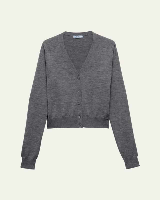 V-Neck Wool Cardigan